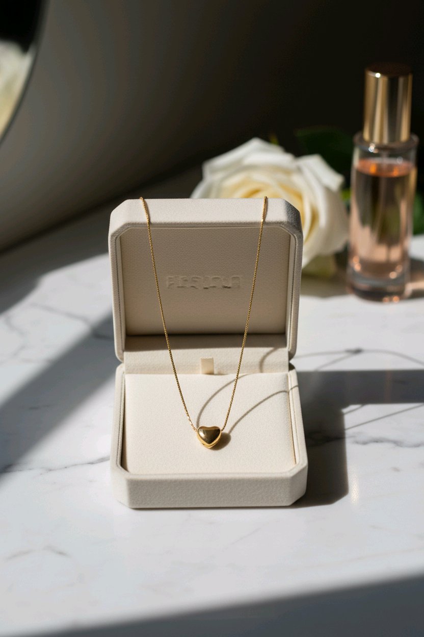 Collar con charm de mini corazón