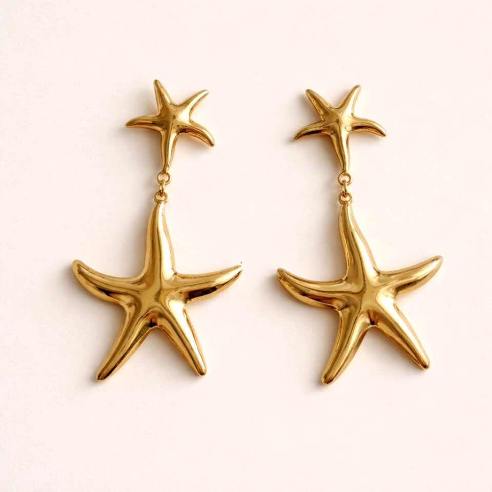 Aretes estrella de mar liso