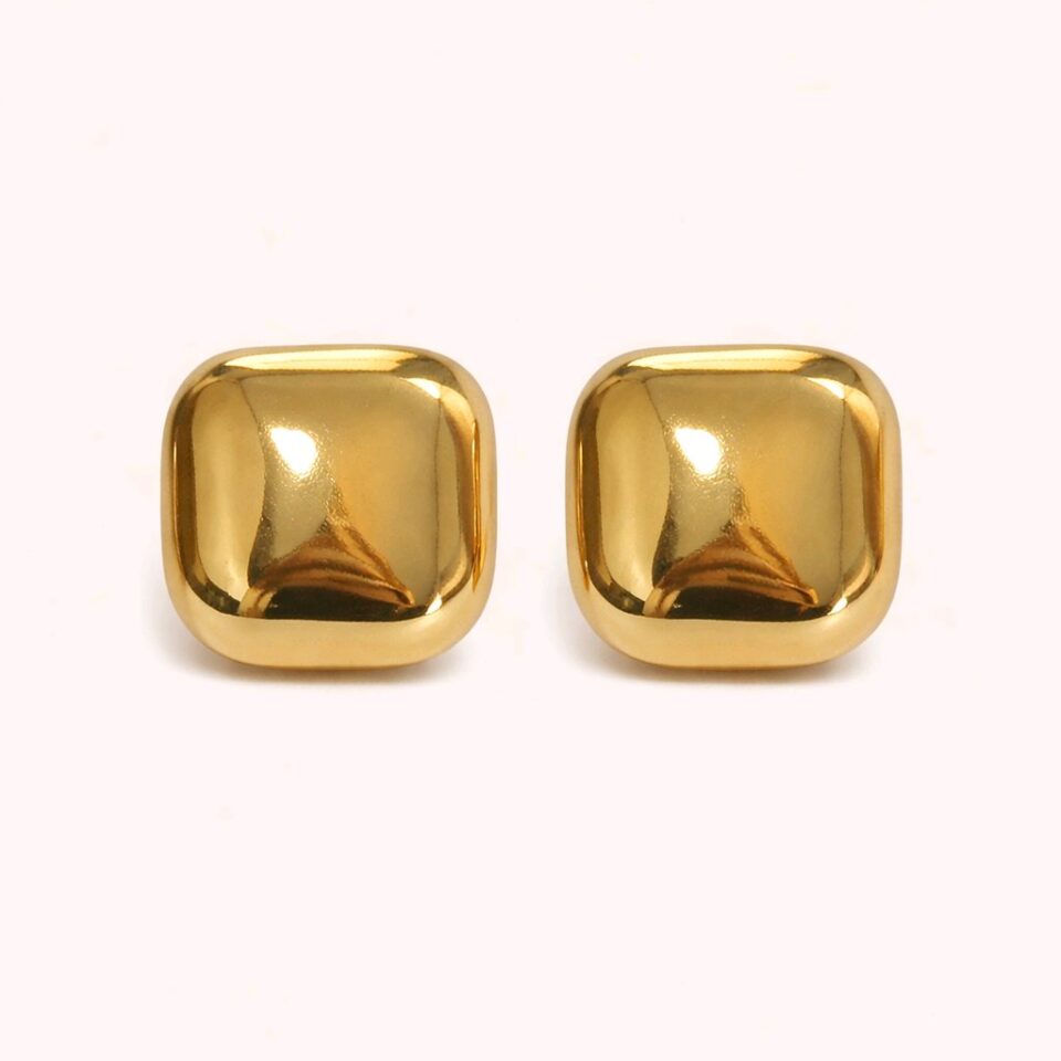 Aretes en forma de cuadro liso